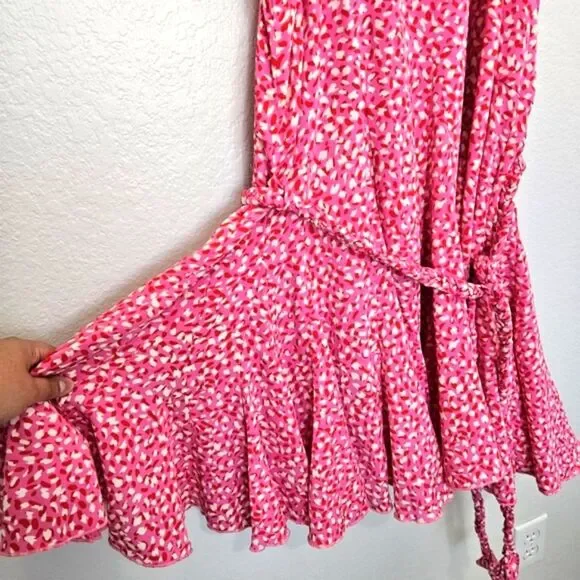 NWOT Aakaa | Leopard Print Sleeveless Mini Dress Waist Tie, Women's XL - Picture 6 of 9